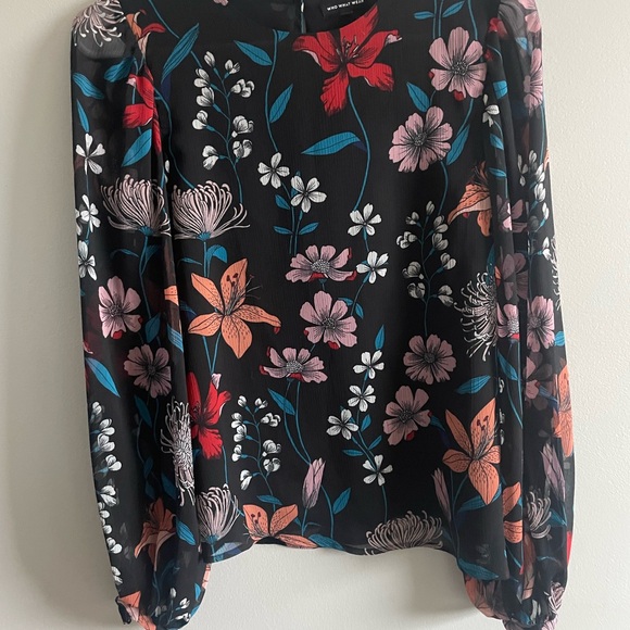 Who What Wear Multicolor Floral Blouse - Picture 4 of 4